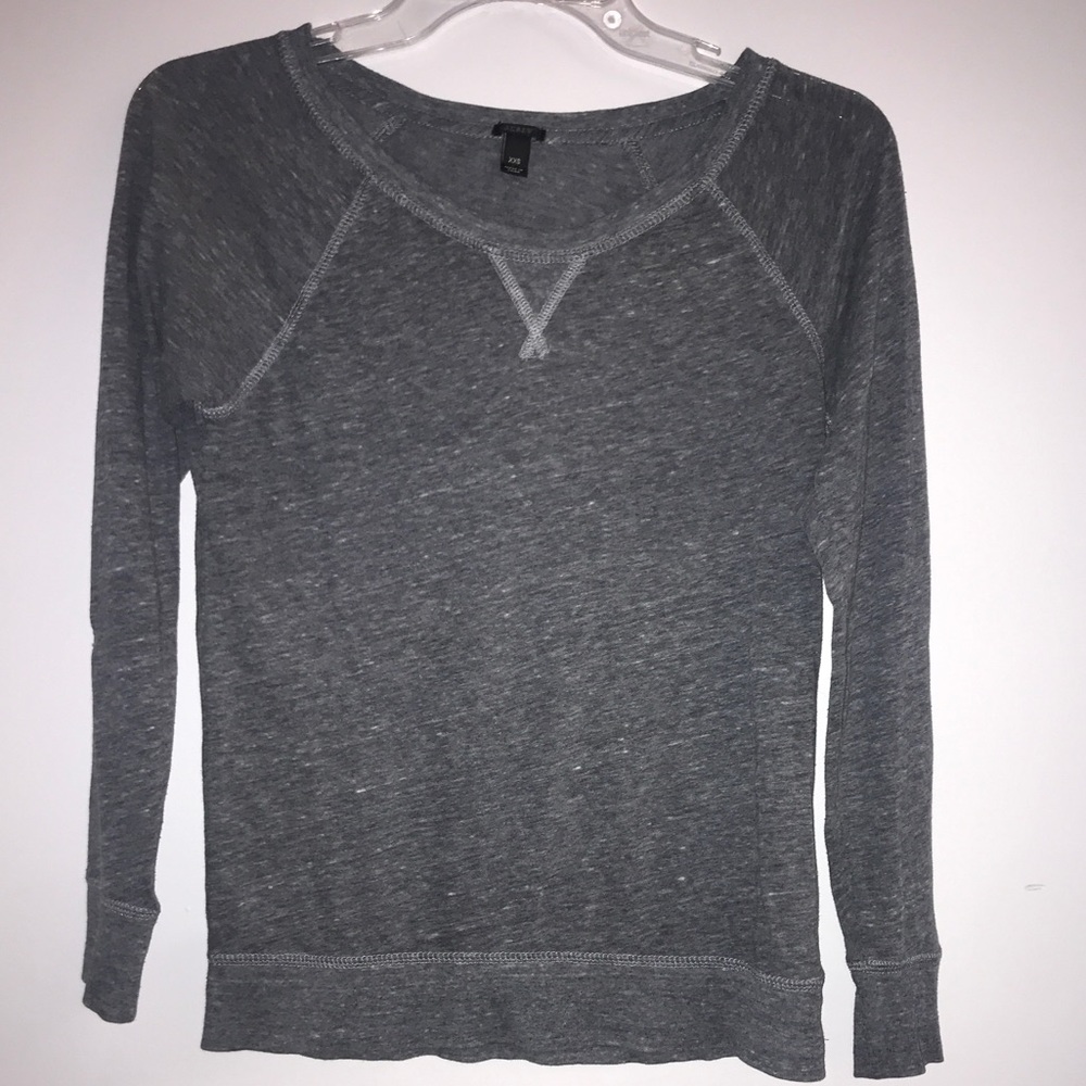 J CREW grey long sleeve top